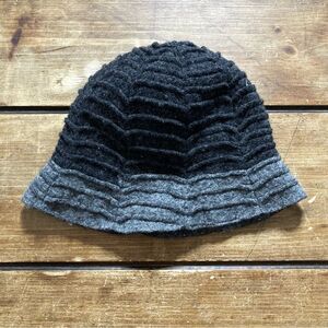 Tarnish Black and Gray Wool Blend Winter Bucket Hat